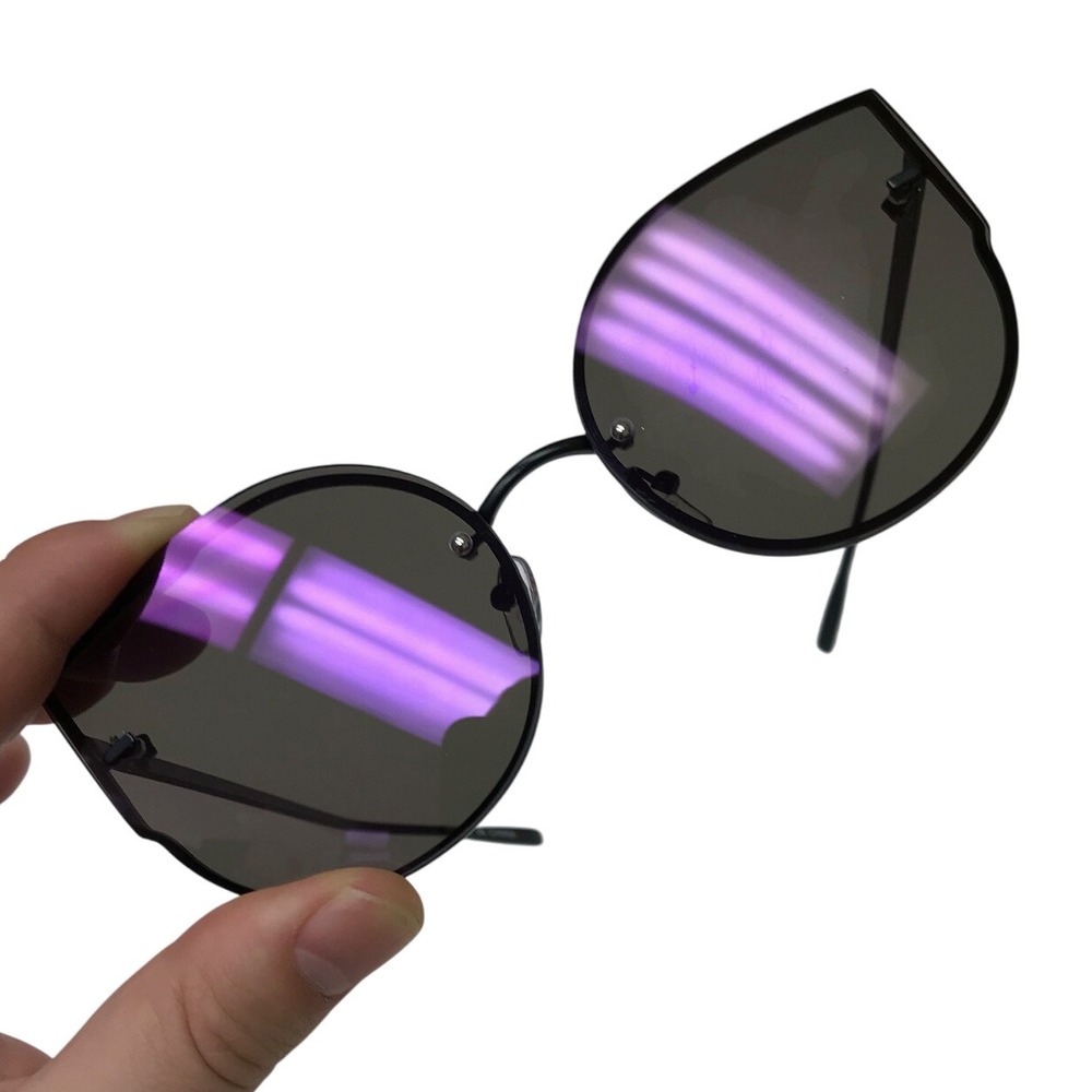 Cat Eye Sunglasses Women Fashion‎ Design Shades Trendy Sun Glasses Mirror Purple